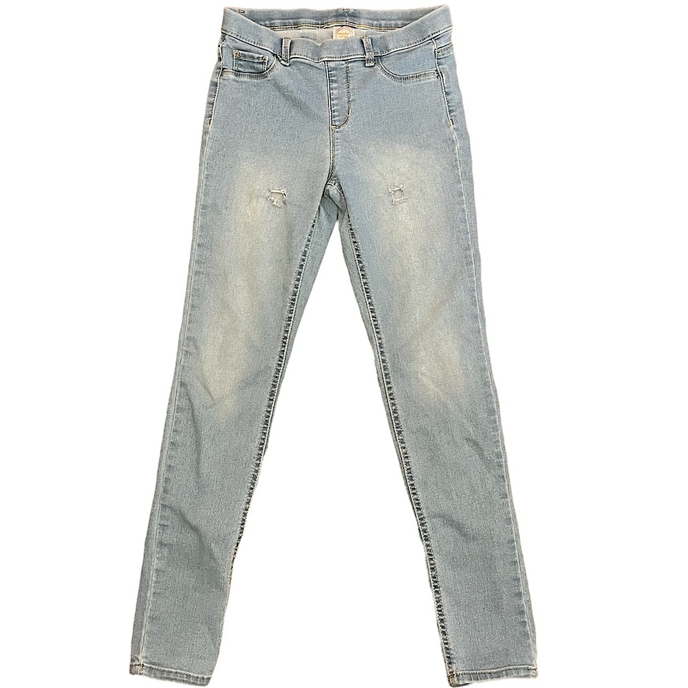 Wonder Nation Girls Light Wash Ripped Skinny Jeans